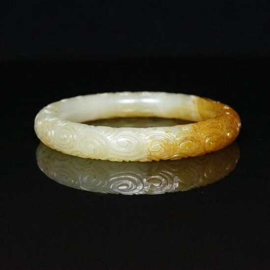 Chinese Hetian Jade Bangle Bracelet