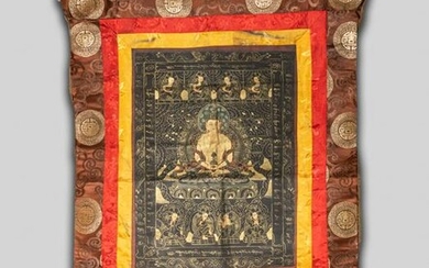 Chinese Sino-Tibetan Tangka of Medicine Buddha