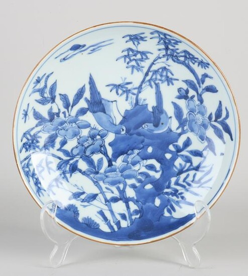 Chinese porcelain bowl with garden/bamboo/bird/insect