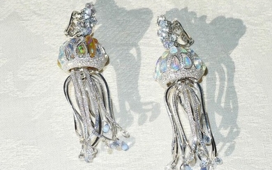 Chopard - 18 kt. Gold - Earrings Diamond - Diamonds, Opals, Sapphires