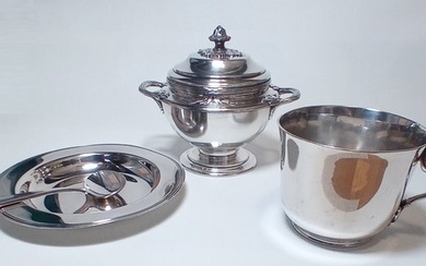 Christofle - Sugar bowl (4) - Silvered bronze