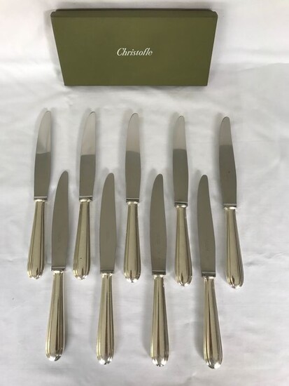 Christofle modèle Printania- Dinner knives (9) - Silver plated
