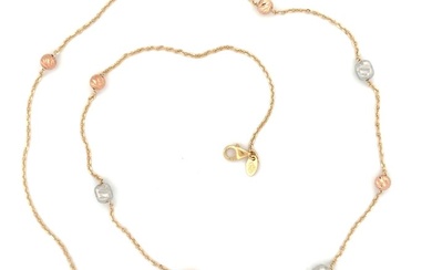 Collana Gold Art - 45 cm - 3 gr. - Pink gold, White gold, Yellow gold - Necklace