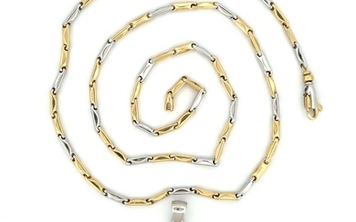 Collana con croce - 11.4 gr - 50 cm - 18 Kt - Necklace - 18 kt. White gold, Yellow gold