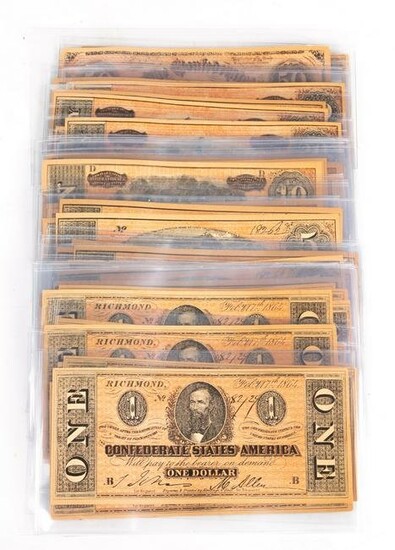 Collection of Confederate style currency