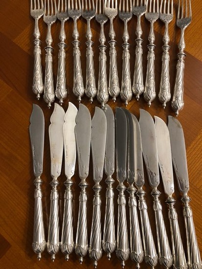 Cutlery set (24) - .800 silver - Wilkens & Sohne - Germany - Second half 19th century