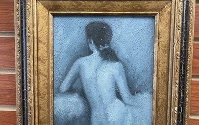 D. Foster Untitled (blue nude), late 20th century Textural granules and Oil on Canvas
