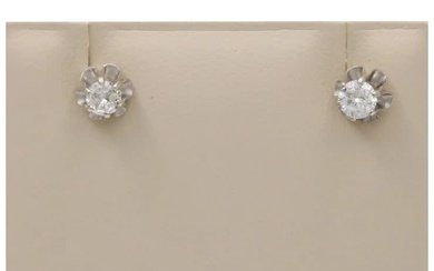 Diamond 14K White Gold Studs. Earrings