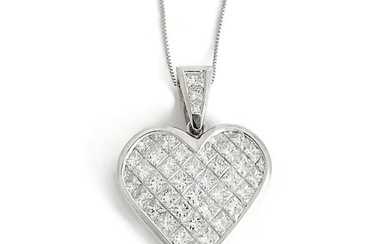 Diamond Heart Necklace 4.20 ctw