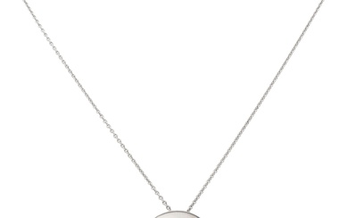 Dinh van 18K white gold 'Double Sens' necklace and pendant set with diamond.