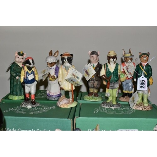 EIGHT BOXED BESWICK FIGURES FROM ENGLISH COUNTRY FOLK SERIES...