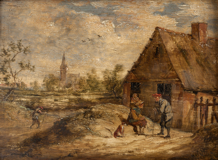 Ecole flamande du XIXème siècle, dans le goût de David Teniers