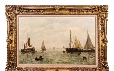Edmond Marie PETITJEAN O/C Maritime Painting