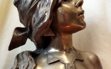 Emmanuel Villanis - 'Saïda' - Societe des Bronzes de Paris - Art Nouveau sculpture - H. 48 cm