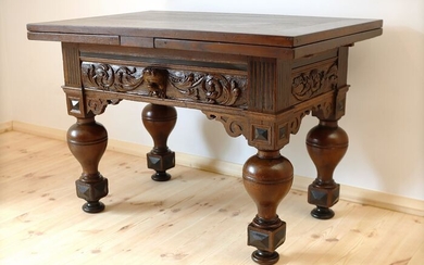 Extending table, Table (1) - Baroque - Ebony, Oak - 17th century