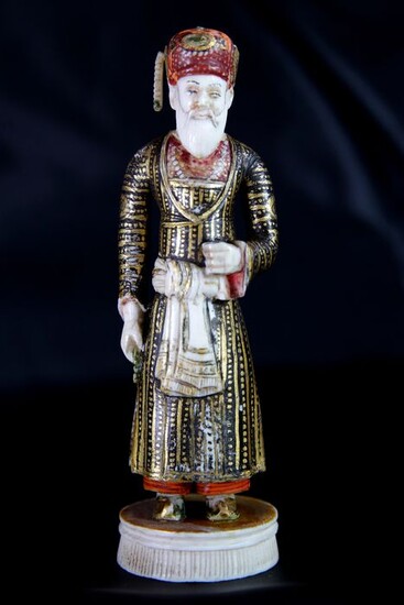 Figure (1) - Ivory - Raya King of Delhi - India - 19th century
