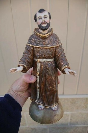 Fine Hand Carved Wood Statue of "St. Francis of Assisi"