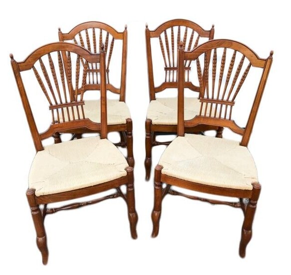 French Country Style Rush Seat Dining Room Chairs