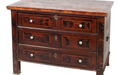 GRAIN-PAINTED BLANKET CHEST 19th Century Height 33". Width 44.5". Depth 25".