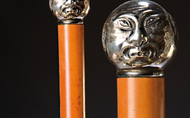 Gag stick/system stick, England, around 1900, wooden stick, silver unmarked,...