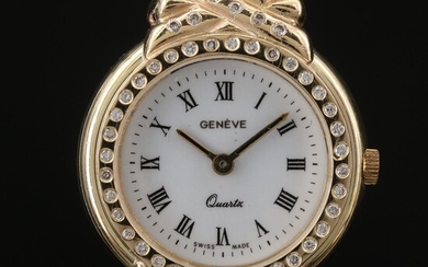 Geneve 14K Gold and Diamond Quartz Wristwatch