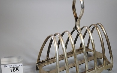 George V silver six section toast rack by Walker & Hall, She...
