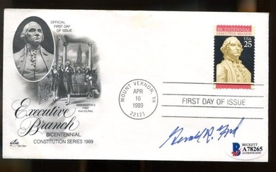 Gerald Ford Signed FDC First Day Cover 6.5x3.5 Autographed Beckett BAS A78265
