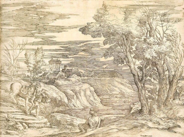 Giovanni Battista Franco, Italian 1498-1561- Landscape with...