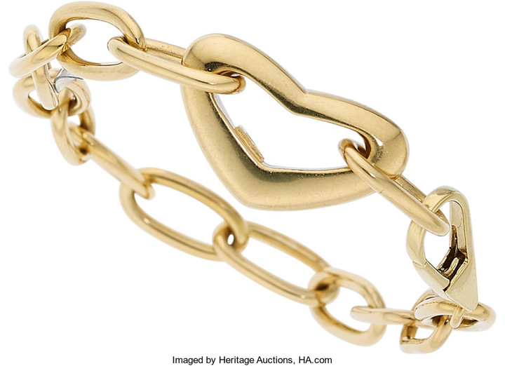 Gold Bracelet The 18k gold heart link bracelet...