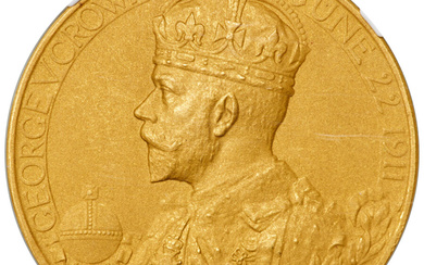 Great Britain: , George V gold Matte "Coronation" Medal 1911 MS65 S NGC,...