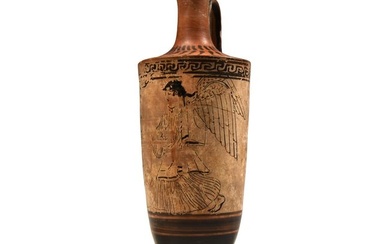 Greek 'Lord Elgin's' Attic White-Ground and Black-Figure Lekythos, Circle of the Aischines Painter