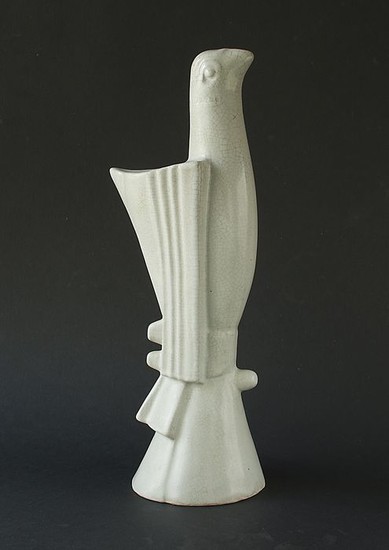 Gustave Miklos - Sculpture, Abstract figuratif earthenware "Oiseau"