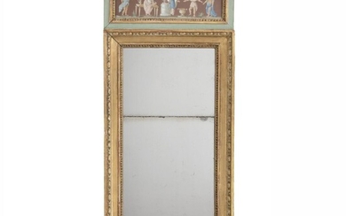 SOLD. Gustavian mirror of gilded and painted wood. Sweden, late 18th century. H. 125 cm. W. 50 cm. – Bruun Rasmussen Auctioneers of Fine Art