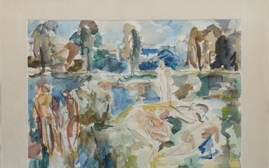 HENNINGER, MANFRED (1894-1986) 'Badende an einem See', 1969.