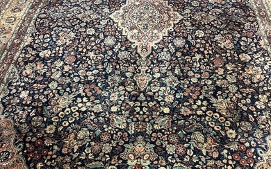 Hand Knotted Persian Sarouk Rug 10x13.10 ft
