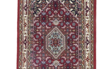 Handmade Red Wool Floral Tribal 4X6 Indo-Bidjar Oriental Rug Farmhouse Carpet