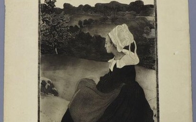 Henri DELAVALLEE (1862-1943) "Bretonne en noir" (1892-1893), soft varnish etching, dry point and aquatint, edition 27/30, signed lower right, titled lower left, 25 x 17,8 cm