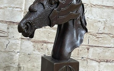 Horse Head Bronze Bust Statue Sculpture Figure Original Art Decor Equestrian 10.5" x 6"