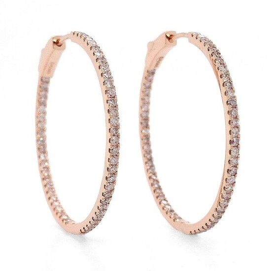 IGI Certificate 1.16ct Pink Diamond Earrings - 14 kt. Pink gold - Earrings - ***NO RESERVE PRICE***