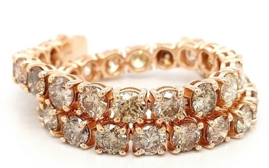 IGI Certificate 14.04ct Fancy Diamonds - 14 kt. Pink gold - Bracelet - ***No Reserve Price***