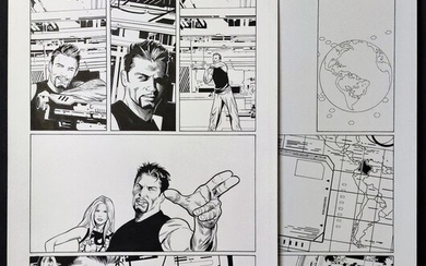 Iron Man vol 5 #3 - original art page + original overlay page by Greg Land - First edition - (2012)