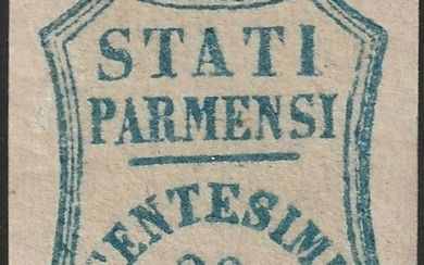 Italian Ancient States - Parma - Provisional Government 20 c. light blue pos.14 Sass 15 very well margined MVLH* f.Chiavarello