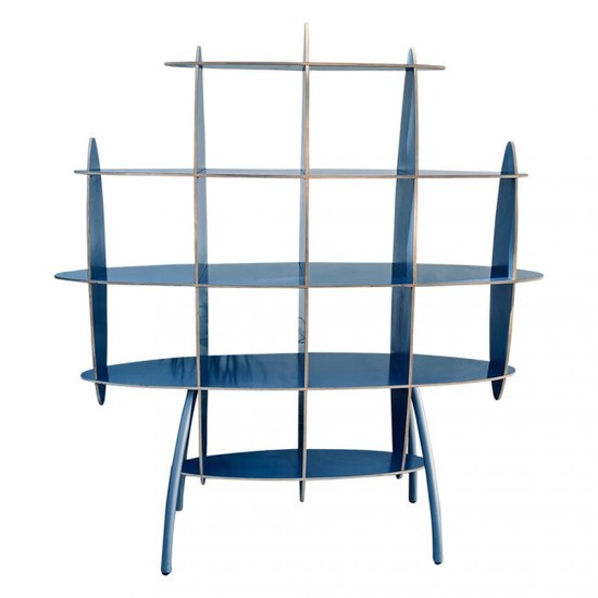 Italian Modern Blue Standing Rack/Shelf Unit