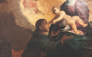 Italian School (XVII) - The Virgin and Child adored by a Franciscan saint