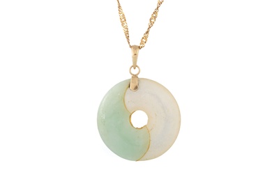 JADE AND MOTHER OF PEARL PENDANT