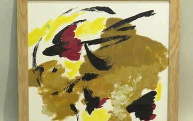 Jean MIOTTE (1926-2016). Composition abstraite. Lithographie couleurs sur papier Vélin, signée et numérotée 8/199 en bas à droite. Haut : 39 cm Larg : 38,5 cm (à vue).