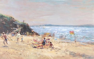 John ALFORD (British 1929-1960) Summer Beach, Oil on board,...