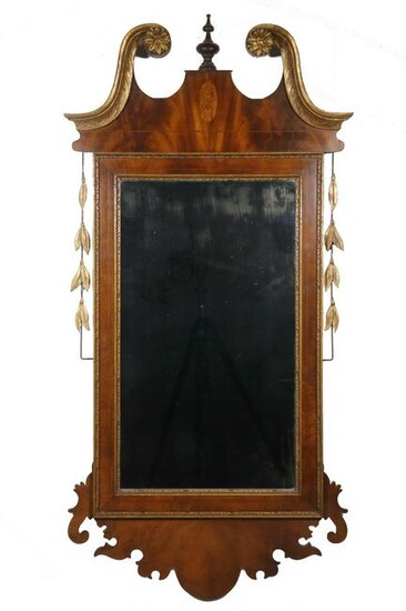 LARGE GILT BAROQUE STYLE ENTRY MIRROR