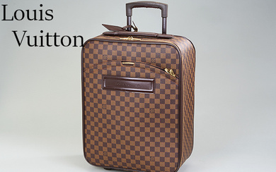 LOUIS VUITTON suitcase , model Pegase 45, Damier, darkbrown interior,...