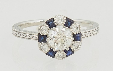 Lady's Platinum Dinner Ring, with a central .51 ct.